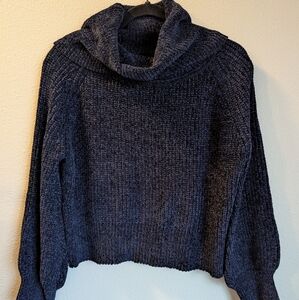 Blush & Bloom Navy Cowl Neck Sweater Size S